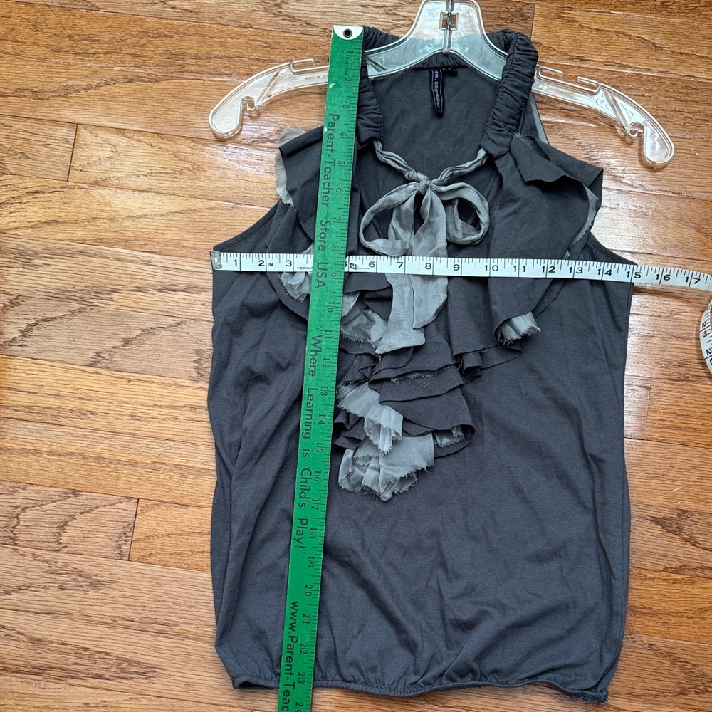 Source Unknown Charcoal Ruffled Blouse - image 6